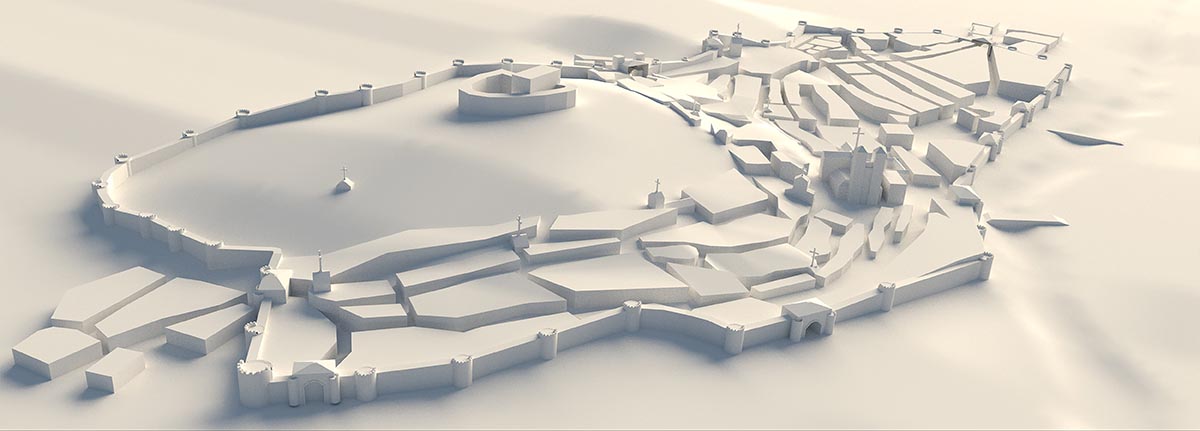 Modelo 3D de la reconstrucción virtual de Burgos en el Siglo XV.